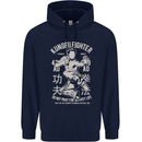 Kung Fu Fighter Mixed Martial Arts MMA Mens 80% Cotton Hoodie Navy Blue