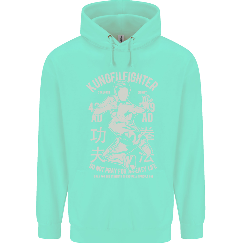 Kung Fu Fighter Mixed Martial Arts MMA Mens 80% Cotton Hoodie Peppermint