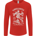 Kung Fu Fighter Mixed Martial Arts MMA Mens Long Sleeve T-Shirt Red