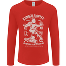 Kung Fu Fighter Mixed Martial Arts MMA Mens Long Sleeve T-Shirt Red