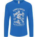 Kung Fu Fighter Mixed Martial Arts MMA Mens Long Sleeve T-Shirt Royal Blue