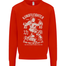Kung Fu Fighter Mixed Martial Arts MMA Mens Sweatshirt Jumper Bright Red