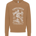 Kung Fu Fighter Mixed Martial Arts MMA Mens Sweatshirt Jumper Caramel Latte