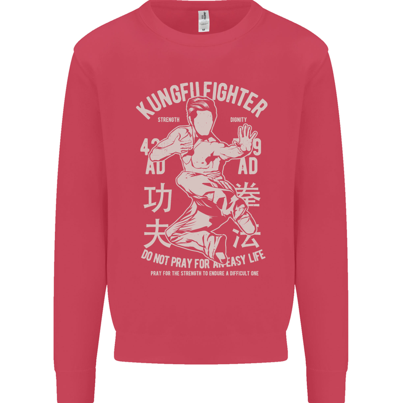 Kung Fu Fighter Mixed Martial Arts MMA Mens Sweatshirt Jumper Heliconia