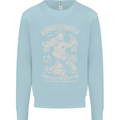 Kung Fu Fighter Mixed Martial Arts MMA Mens Sweatshirt Jumper Light Blue