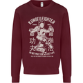 Kung Fu Fighter Mixed Martial Arts MMA Mens Sweatshirt Jumper Maroon