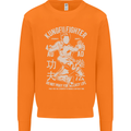 Kung Fu Fighter Mixed Martial Arts MMA Mens Sweatshirt Jumper Orange