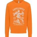 Kung Fu Fighter Mixed Martial Arts MMA Mens Sweatshirt Jumper Orange