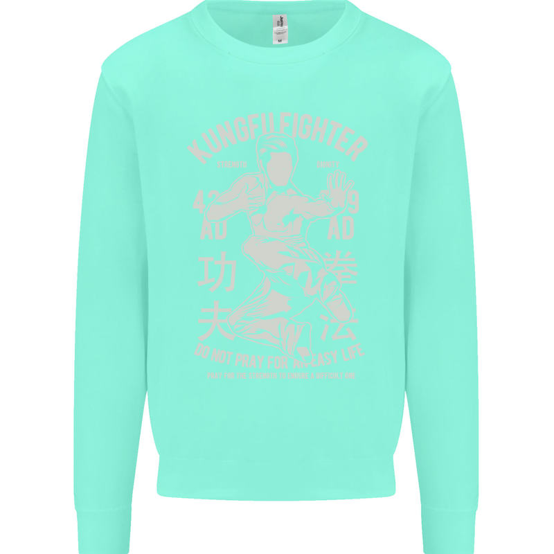 Kung Fu Fighter Mixed Martial Arts MMA Mens Sweatshirt Jumper Peppermint