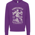 Kung Fu Fighter Mixed Martial Arts MMA Mens Sweatshirt Jumper Purple