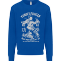Kung Fu Fighter Mixed Martial Arts MMA Mens Sweatshirt Jumper Royal Blue