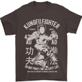 Kung Fu Fighter Mixed Martial Arts MMA Mens T-Shirt Cotton Gildan Dark Chocolate