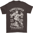 Kung Fu Fighter Mixed Martial Arts MMA Mens T-Shirt Cotton Gildan Dark Chocolate