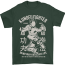 Kung Fu Fighter Mixed Martial Arts MMA Mens T-Shirt Cotton Gildan Forest Green