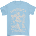 Kung Fu Fighter Mixed Martial Arts MMA Mens T-Shirt Cotton Gildan Light Blue