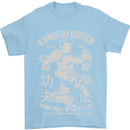 Kung Fu Fighter Mixed Martial Arts MMA Mens T-Shirt Cotton Gildan Light Blue