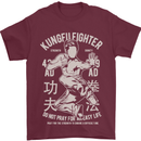Kung Fu Fighter Mixed Martial Arts MMA Mens T-Shirt Cotton Gildan Maroon
