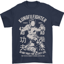 Kung Fu Fighter Mixed Martial Arts MMA Mens T-Shirt Cotton Gildan Navy Blue