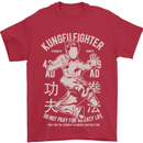Kung Fu Fighter Mixed Martial Arts MMA Mens T-Shirt Cotton Gildan Red