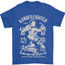 Kung Fu Fighter Mixed Martial Arts MMA Mens T-Shirt Cotton Gildan Royal Blue