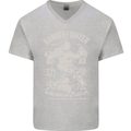 Kung Fu Fighter Mixed Martial Arts MMA Mens V-Neck Cotton T-Shirt Sports Grey