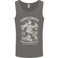 Kung Fu Fighter Mixed Martial Arts MMA Mens Vest Tank Top Charcoal