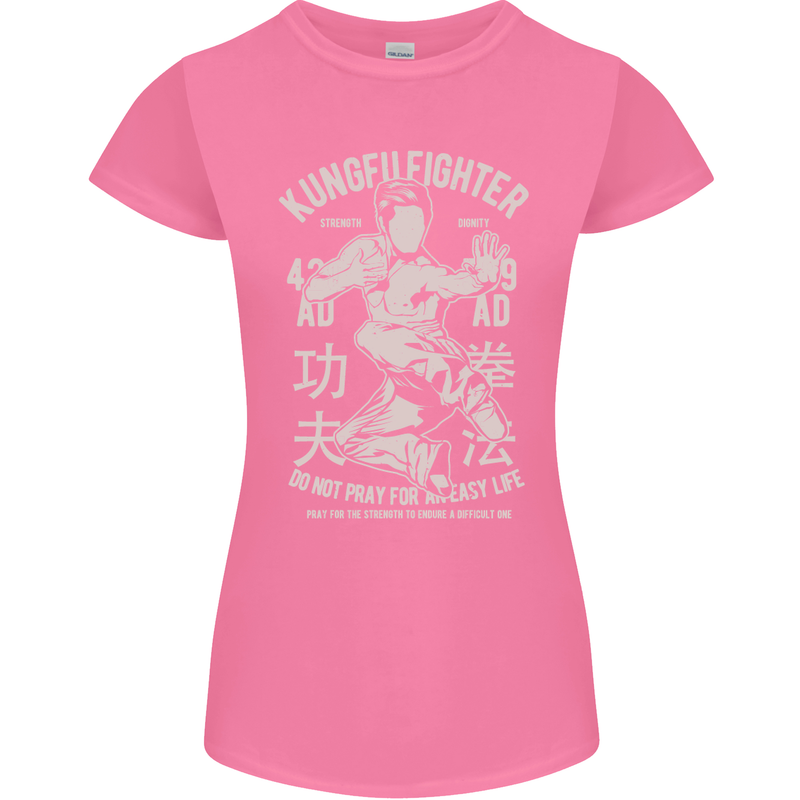 Kung Fu Fighter Mixed Martial Arts MMA Womens Petite Cut T-Shirt Azalea