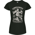 Kung Fu Fighter Mixed Martial Arts MMA Womens Petite Cut T-Shirt Black