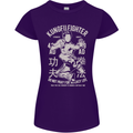 Kung Fu Fighter Mixed Martial Arts MMA Womens Petite Cut T-Shirt Purple