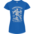 Kung Fu Fighter Mixed Martial Arts MMA Womens Petite Cut T-Shirt Royal Blue