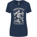 Kung Fu Fighter Mixed Martial Arts MMA Womens Wider Cut T-Shirt Navy Blue