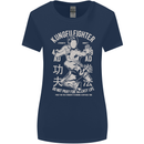 Kung Fu Fighter Mixed Martial Arts MMA Womens Wider Cut T-Shirt Navy Blue