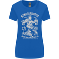 Kung Fu Fighter Mixed Martial Arts MMA Womens Wider Cut T-Shirt Royal Blue