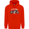 Kustom Kulture Cafe Racer Biker Motorbike Childrens Kids Hoodie Bright Red