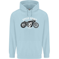 Kustom Kulture Cafe Racer Biker Motorbike Childrens Kids Hoodie Light Blue
