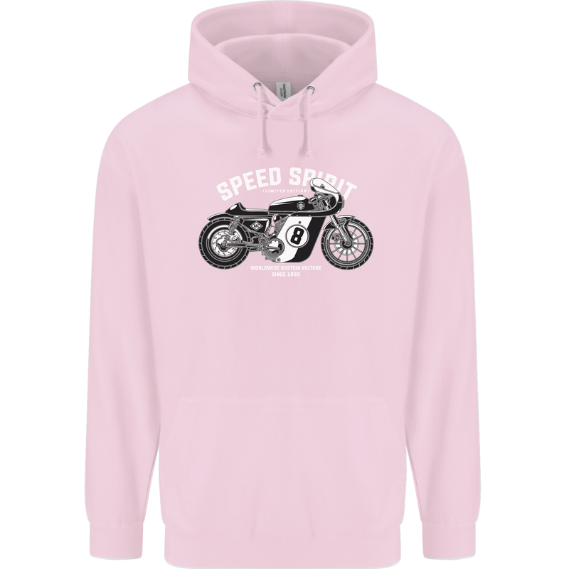 Kustom Kulture Cafe Racer Biker Motorbike Childrens Kids Hoodie Light Pink