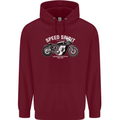 Kustom Kulture Cafe Racer Biker Motorbike Childrens Kids Hoodie Maroon