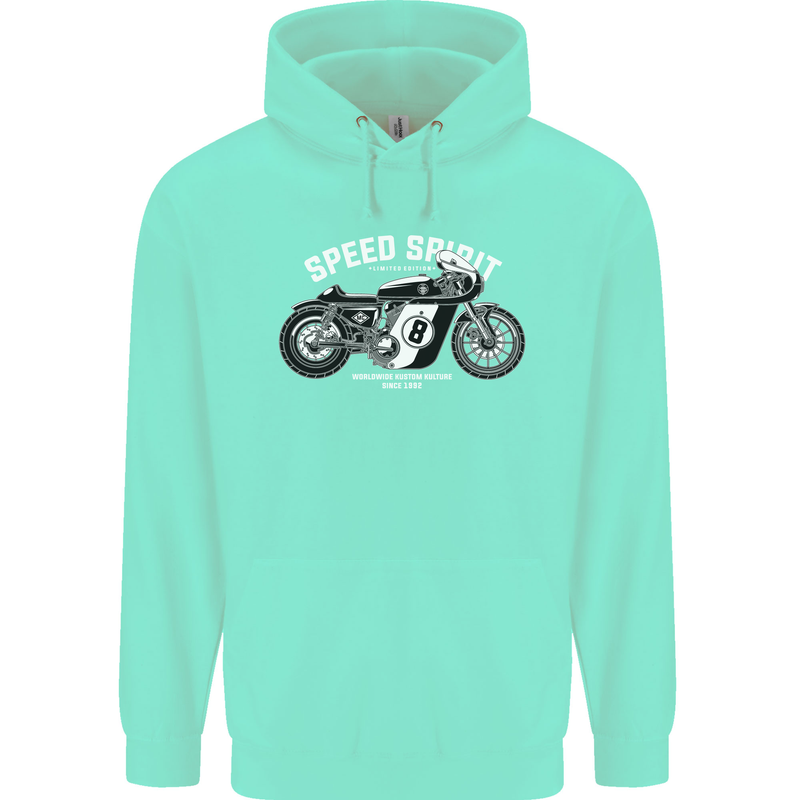 Kustom Kulture Cafe Racer Biker Motorbike Childrens Kids Hoodie Peppermint