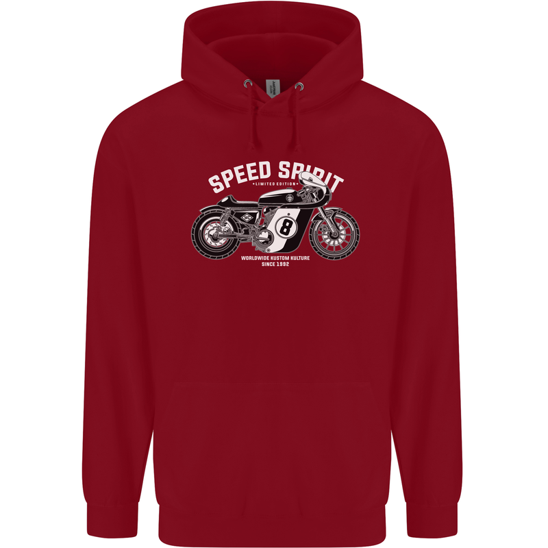 Kustom Kulture Cafe Racer Biker Motorbike Childrens Kids Hoodie Red