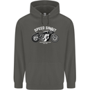 Kustom Kulture Cafe Racer Biker Motorbike Childrens Kids Hoodie Storm Grey
