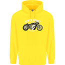Kustom Kulture Cafe Racer Biker Motorbike Childrens Kids Hoodie Yellow