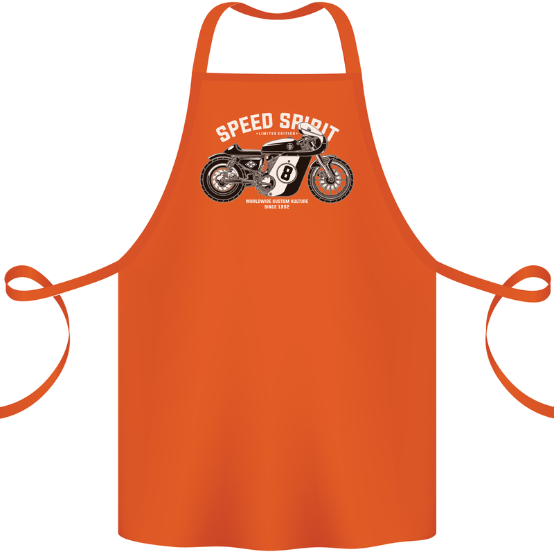 Kustom Kulture Cafe Racer Biker Motorbike Cotton Apron 100% Organic Orange