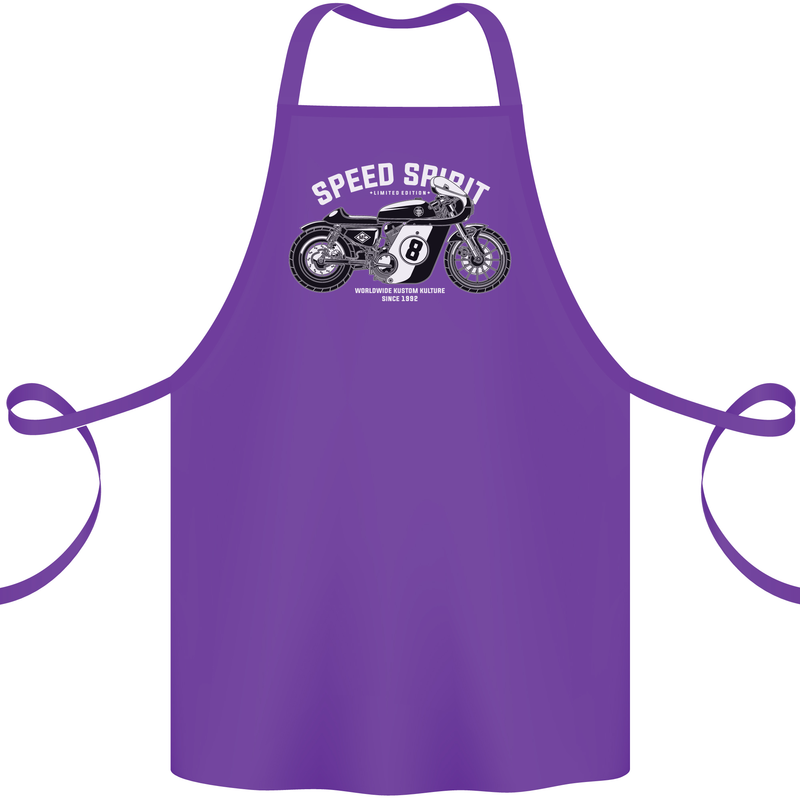 Kustom Kulture Cafe Racer Biker Motorbike Cotton Apron 100% Organic Purple