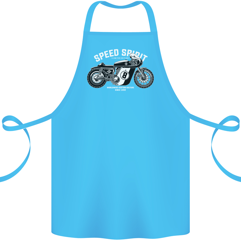 Kustom Kulture Cafe Racer Biker Motorbike Cotton Apron 100% Organic Turquoise