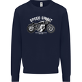 Kustom Kulture Cafe Racer Biker Motorbike Kids Sweatshirt Jumper Navy Blue
