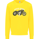 Kustom Kulture Cafe Racer Biker Motorbike Kids Sweatshirt Jumper Yellow