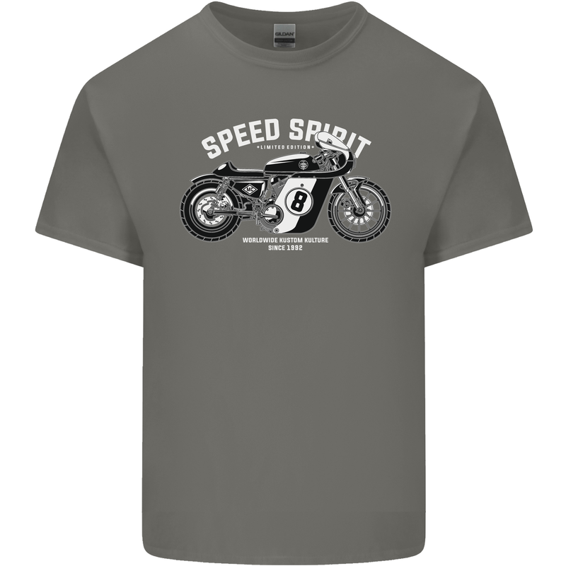 Kustom Kulture Cafe Racer Biker Motorbike Kids T-Shirt Childrens Charcoal