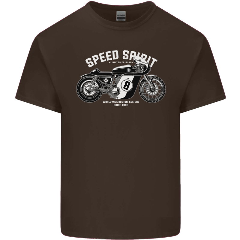 Kustom Kulture Cafe Racer Biker Motorbike Kids T-Shirt Childrens Chocolate