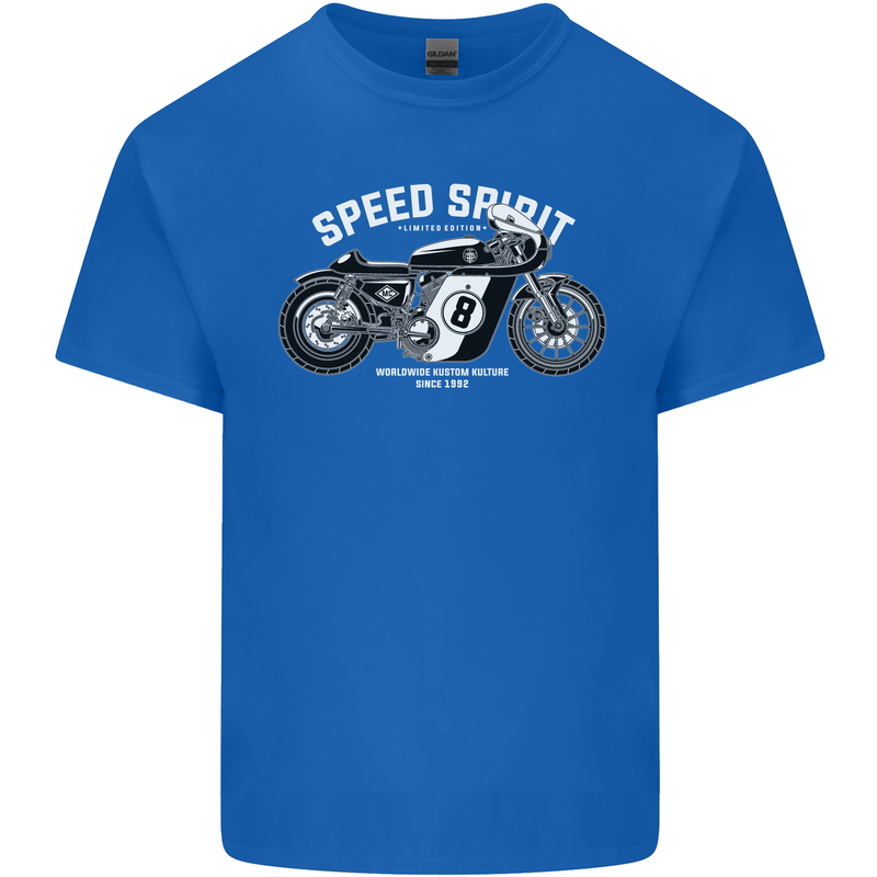 Kustom Kulture Cafe Racer Biker Motorbike Kids T-Shirt Childrens Royal Blue