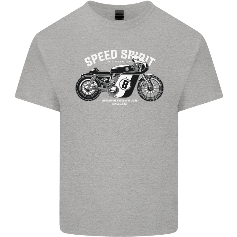 Kustom Kulture Cafe Racer Biker Motorbike Kids T-Shirt Childrens Sports Grey